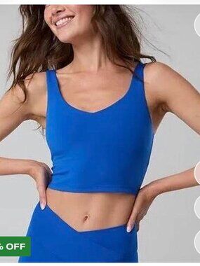 Aerie Offline Size Xs Low Key Longline Sports Bra Cobalt Blue Loungewear Active